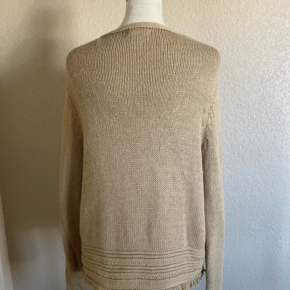 LIKE NEW Artisan NY size medium tan/beige colored open front sweater. - Picture 6 of 8